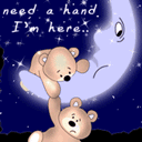 Moon And Teddy Bear On