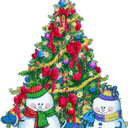 New Years Tree And Snowman