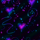 Purple And Black Hearts