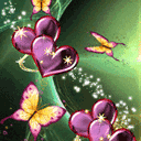Flying Butterflies And Hearts