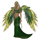 Grün Winged Woman