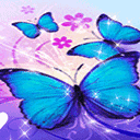 Ungewöhnliche blaue Schmetterlinge