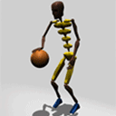 Skeleton Playing Basketball 01