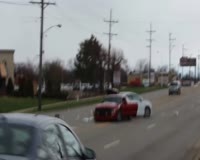 waptrick.com Mustang Crashes leaving Cars and Coffee Chicago