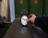 waptrick.com Crushing Alarm Clock With Hydraulic Press