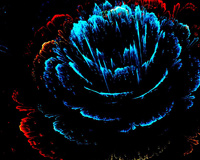 3D Flower Blue Petals Abstract