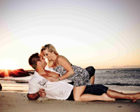 Romantic And Happy Couple At Beach