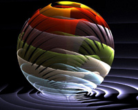 Krāsains Glass Ball 3D