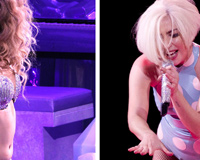 Two Lady Gaga On Stage