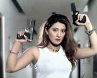 Laila Holding Pistols