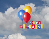 Happy Birthday Balloons On Sky
