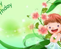 Cute Happy Birthday In Green