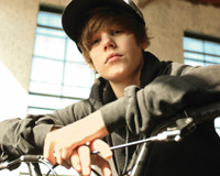Justin Bieber On Bicycle