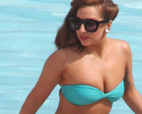 Lady Gaga With Blue Bikini